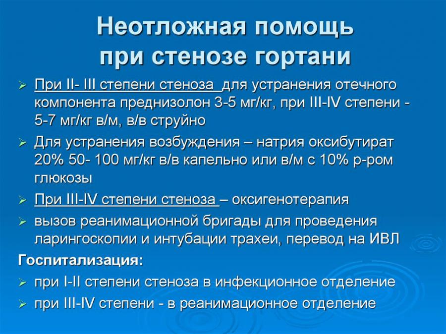Неотложная помощь при стенозе гортани